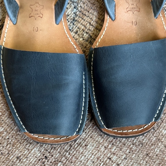 Pons Navy Leather Sandals - Picture 2 of 5